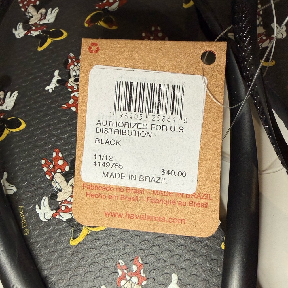 Havaianas Black and Red Minnie Mouse Flip Flops - Picture 7 of 9